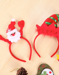 Pack of 8 Christmas Headbands with Different Designs for Christmas and Holiday Parties (ONE Size FIT ALLL) Red
