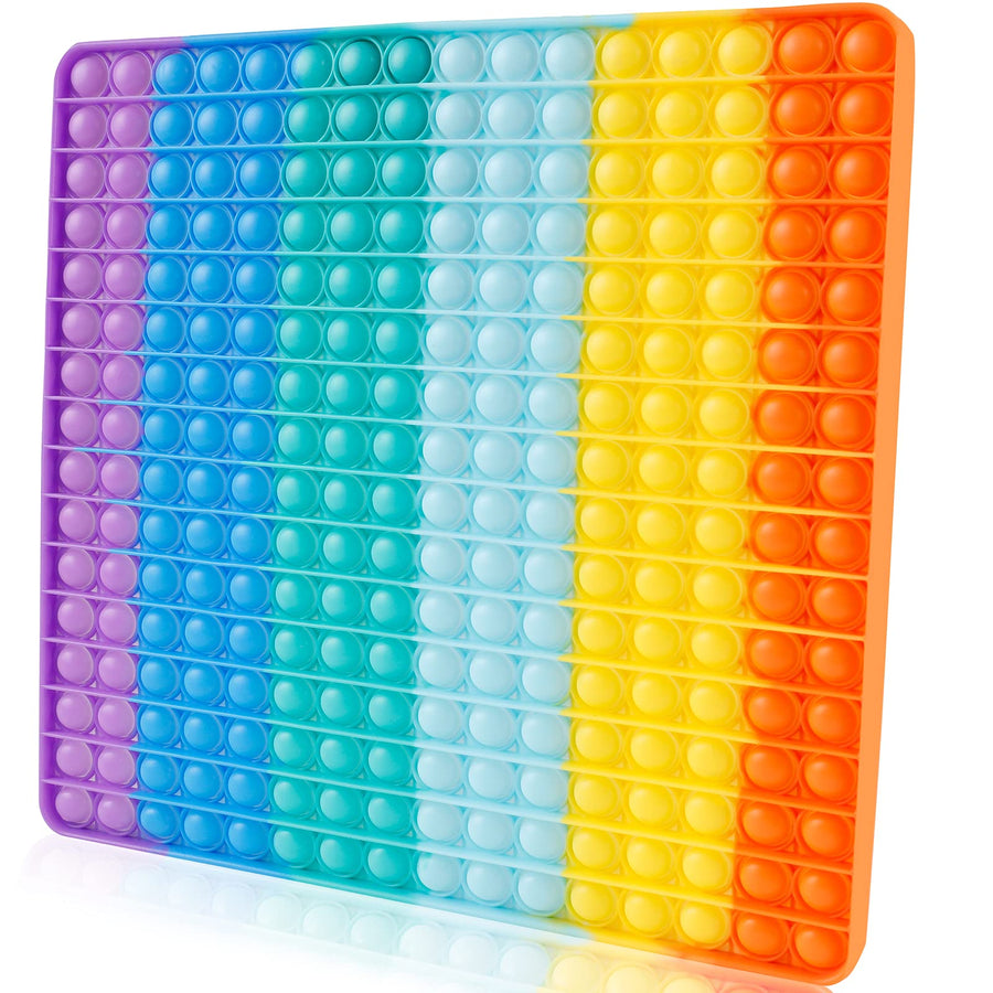 256 Bubble Giant Pop Poppers it Fidget Toy Gifts for Kids Teens , Jumbo Huge Extra Large Mega Big Push Bubble popping Pops Popper its Popitsfidgets Sensory Gigantic Oversized Popits Rainbow Sqaure