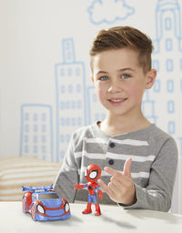 Marvel Spidey and His Amazing Friends Spidey Action Figure and Web-Crawler Vehicle, for Kids Ages 3 and Up
