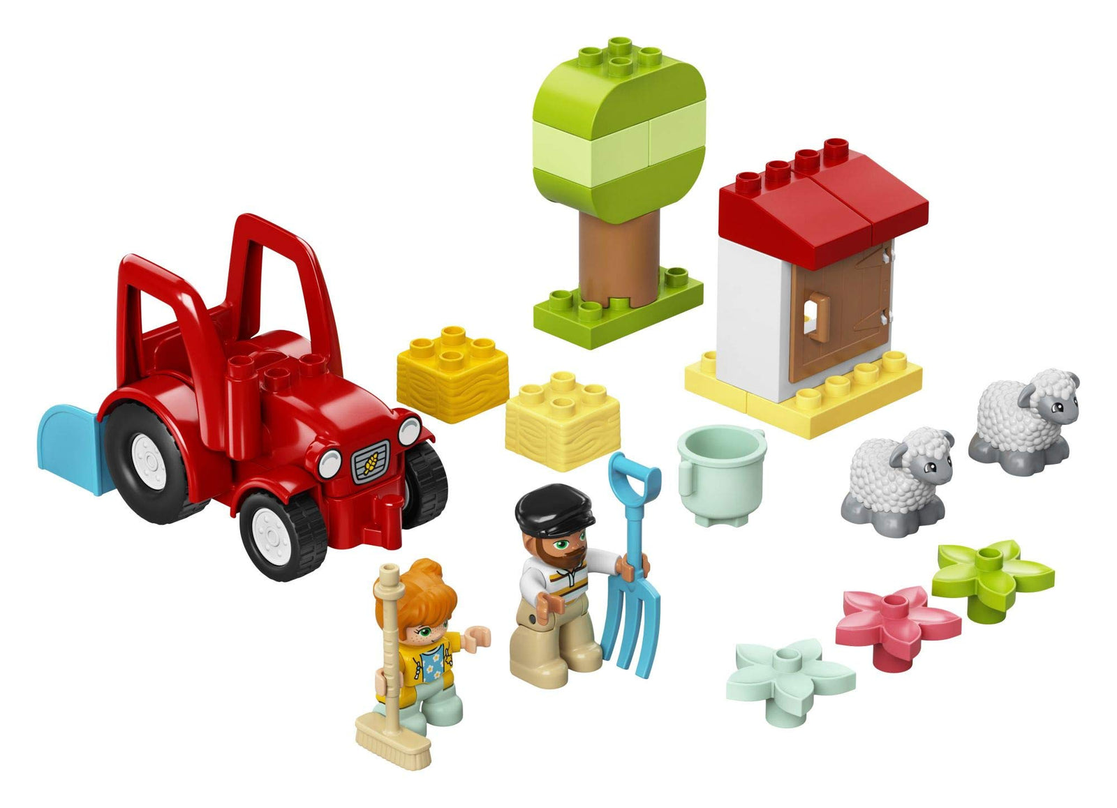 LEGO DUPLO Town Farm Tractor & Animal Care 10950 Creative Playset for Toddlers with a Toy Tractor and 2 Sheep, New 2021 (27 Pieces)