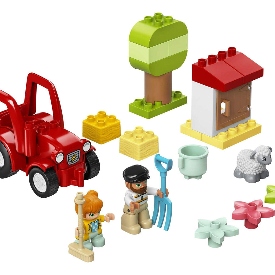 LEGO DUPLO Town Farm Tractor & Animal Care 10950 Creative Playset for Toddlers with a Toy Tractor and 2 Sheep, New 2021 (27 Pieces)