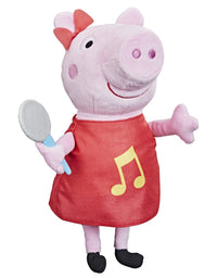 Hasbro Peppa Pig Oink-Along Songs Peppa Singing Plush Doll with Sparkly Red Dress and Bow, Sings 3 Songs Inspired by The TV Series, Ages 3 and up
