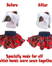 E-TING Santa Couture Clothing for elf (Fluffy Vest+ Plaid Skirt)
