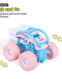 LODBY Cute Push & Go Double-Directions Vehicles Sets for Toddlers Gifts, 3 Pack

