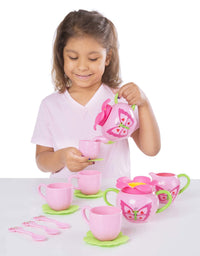 Melissa & Doug Bella Butterfly Pretend Play Tea Set (Pretend Play, Food-Safe Material, BPA-Free, Durable Construction, Frustration-Free Packaging)

