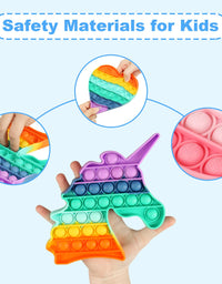 Fidget Toy with Popping Sound Rainbow Square Push Bubble Sensory Fidget Toys Pack for Anxiety & Stress Relief Autism Learning Materials,Squeeze Toy for Kids Teens Office Older
