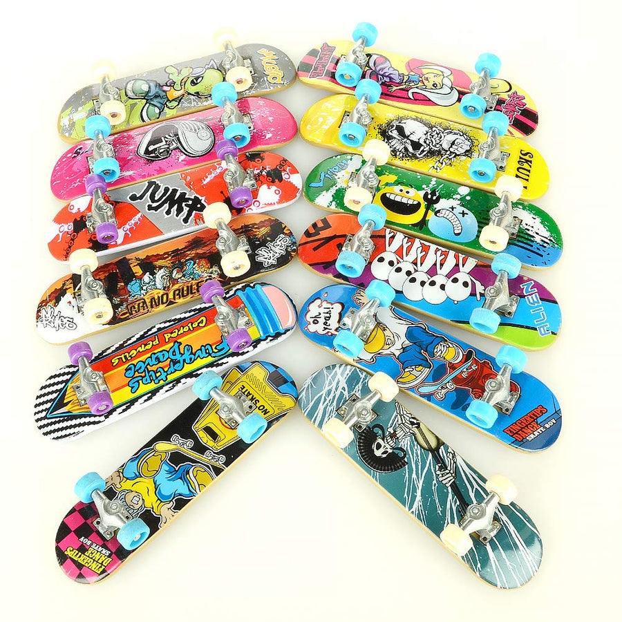 Finger Skateboards for Kids Set of 12, HOMETALL Mini Skateboard Fingerboards 12 Pieces Finger Toys Pack, Gifts for Kids Children Finger Skater