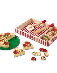 Melissa & Doug Pizza Party Wooden Play Food Set With 54 Toppings
