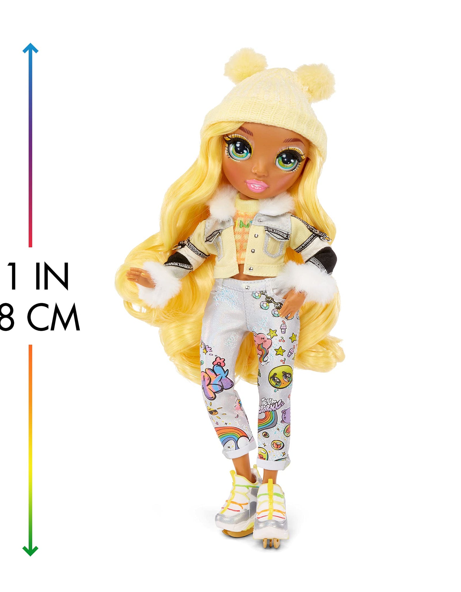 Rainbow High Winter Break Sunny Madison – Yellow Fashion Doll and Playset with 2 Designer Outfits, Pair of Skis & Accessories, Gift for Kids and Collectors, Toys for Kids Ages 6 7 8+ to 12 Years Old