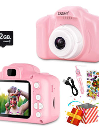 OZMI Upgrade Kids Selfie Camera, Christmas Birthday Gifts for Girls Age 3-12, Children Digital Cameras 1080P 2 Inch Toddler, Portable Toy for 3 4 5 6 7 8 9 10 Year Old Girls with 32GB SD Card (Pink)
