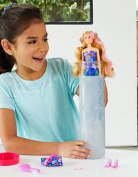 Barbie Color Reveal Doll with 7 Surprises: 4 Bags Contain Skirt, Shoes, Earrings & Brush; Water Reveals Confetti-Print; Doll’s Look & Color Change on Hair & Face; Party Series
