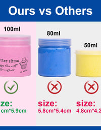 Slime Kit with 3 Pack Butter Slime,Pink Watermelon,White Ice Cream and Ocean Coffee,Scented Slime Kit for Girls and Boys ,Super Soft and Non Sticky DIY Surprise Slime

