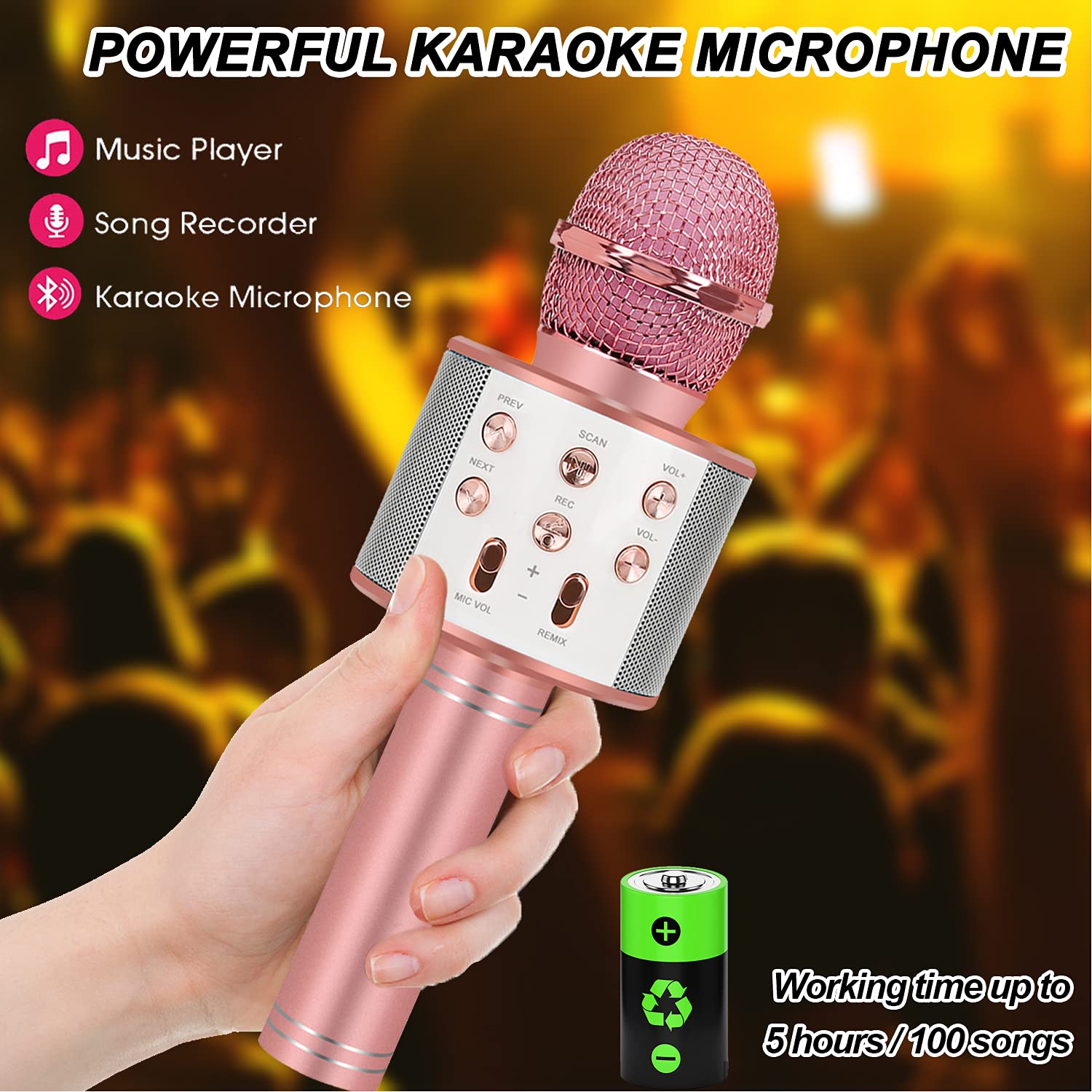 Niskite Toys for 7 8 9 10 Years Old Girls,Christmas Stocking Stuffers Birthday Gifts for 6-15 Years Old Girl Boy,Bluetooth Wireless Karaoke Microphone, Party Favor for Teen Boys Girls Toys Age 4-12