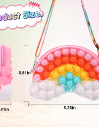 Tckoll Pop Purse Bag Fidgets for Girls,Rainbow Clouds Pop Purse Popper Bubbles Fidget Toys Handbags,Simple Anxiety Sensory Fidegt Toy,Fidget Toys Halloween Birthday Party Fidgets Gifts for Girls 10-12
