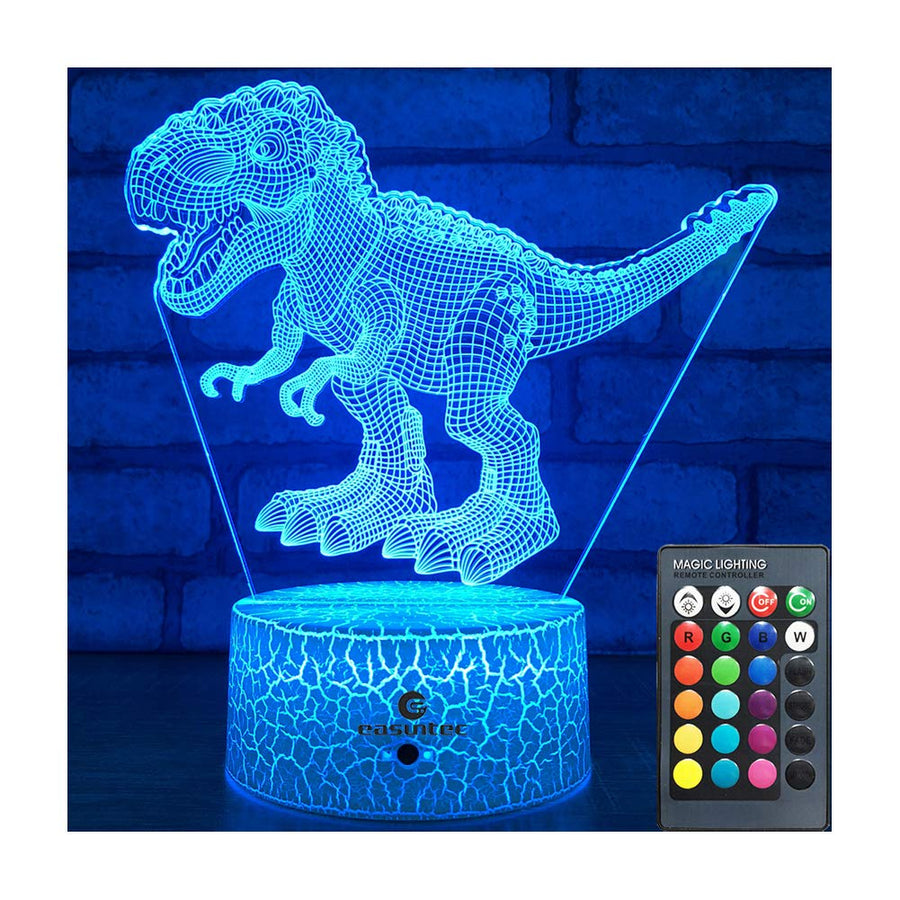 easuntec Dinosaur Toys 3D Night Light with Remote & Smart Touch 7 Colors + 16 Colors Changing Dimmable TRex Toys 1 2 3 4 5 6 7 8 Year Old Boy or Girl Gifts (TRex 16WT)