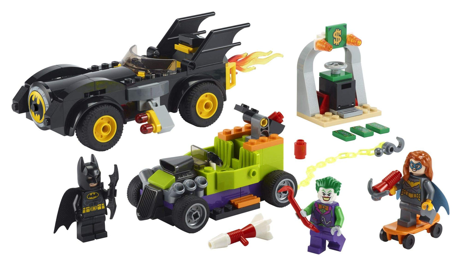 LEGO DC Batman: Batman vs. The Joker: Batmobile Chase 76180 Collectible Building Toy; Includes Batman, Batgirl and The Joker Minifigures Plus Buildable Batmobile and Hot Rod, New 2021 (136 Pieces)