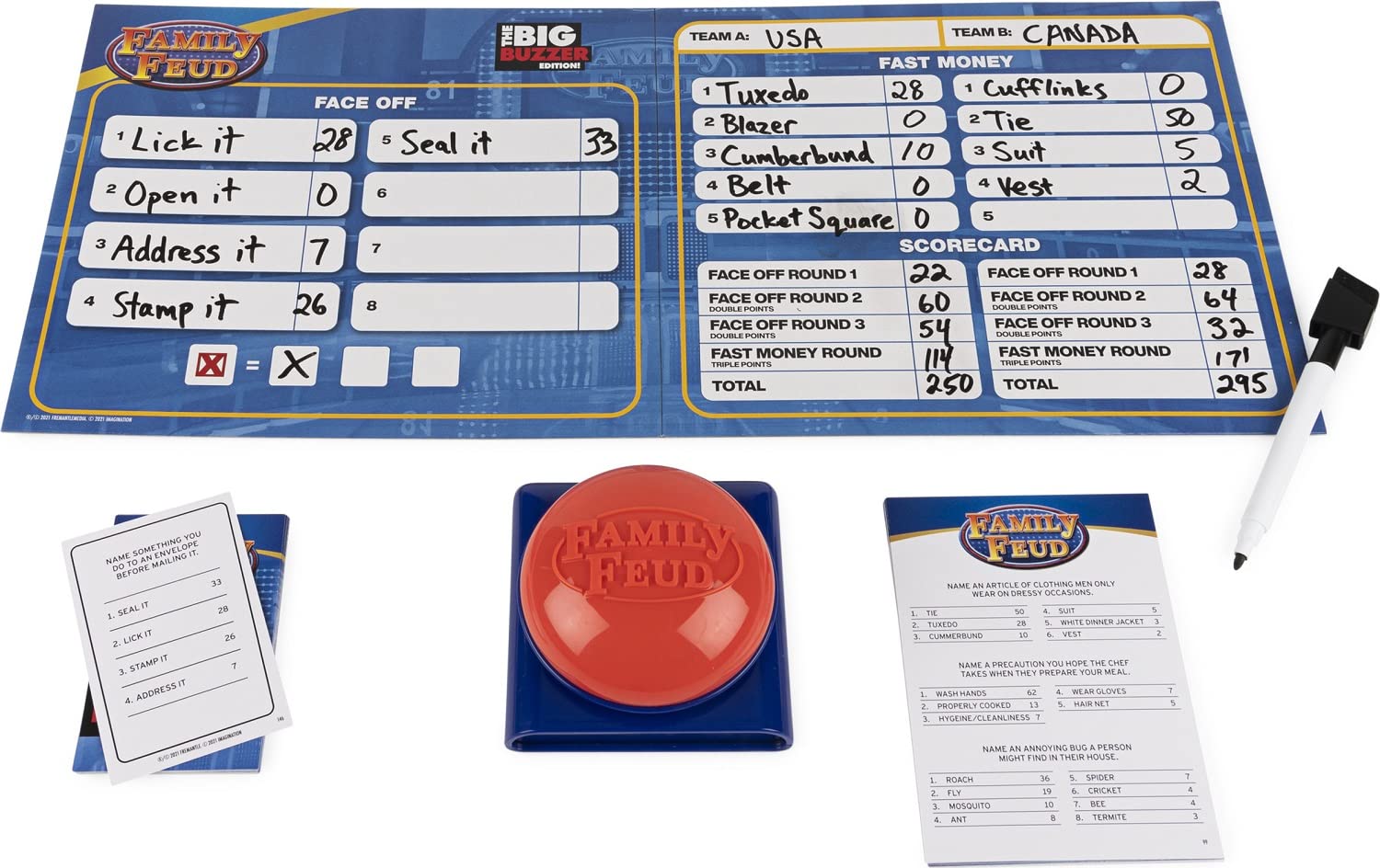 Family Feud Big Buzzer Game, Amazon Exclusive “Buzz in” with The Electronic Buzzer Board Game for Hilarious Family Fun, Ages 8 and up