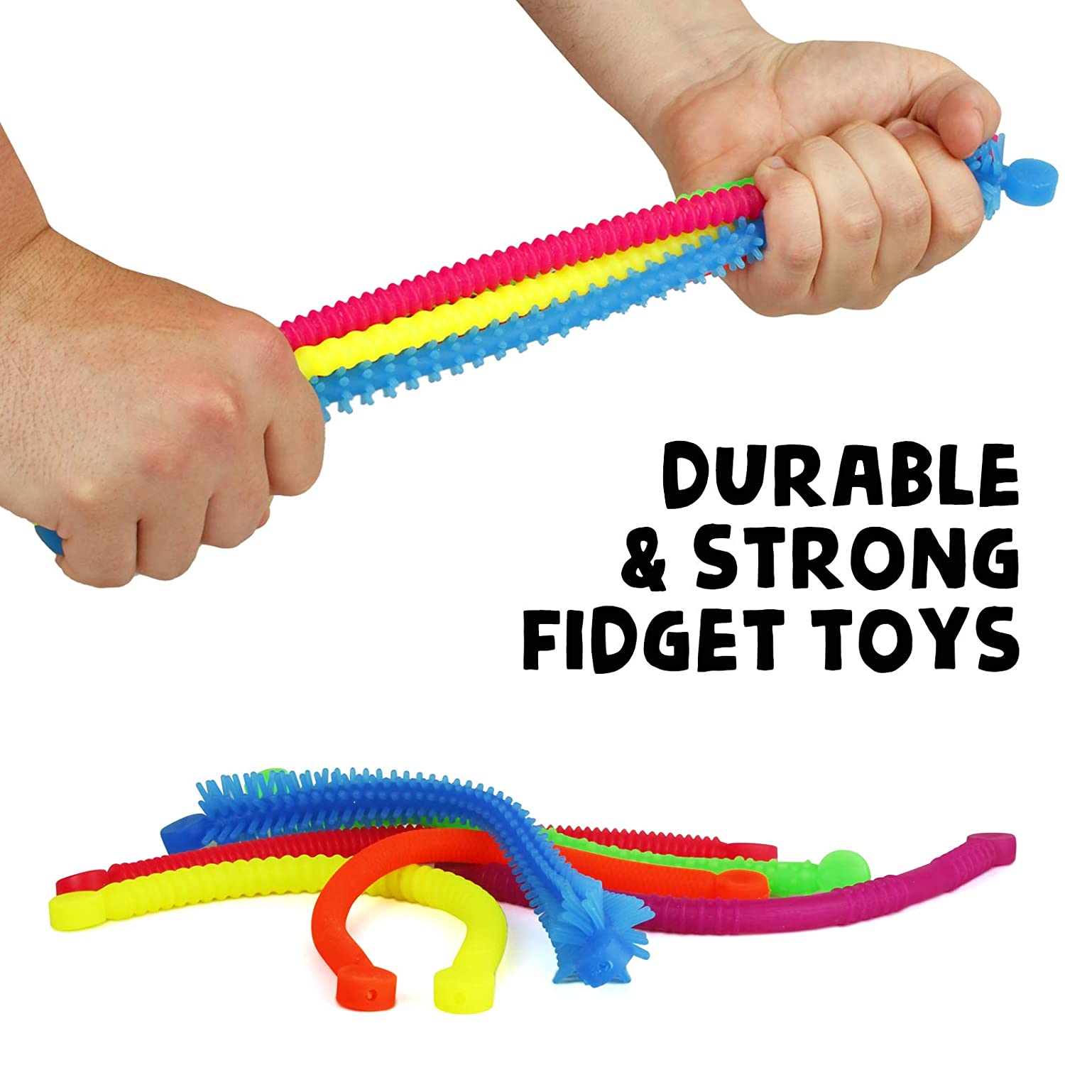 Fidget Toys and Sensory Toys by BUNMO - Textured Stretchy Strings and Super Sensory Fidget Toys. Fidget Toys for Adults and Kids. Ideal Stocking Stuffers & Stocking Stuffers for Teens - 6 Pack