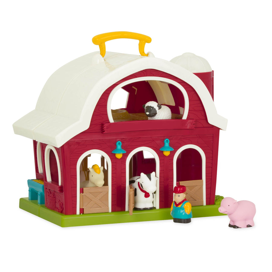 Battat – Big Red Barn – Animal Farm Playset for Toddlers 18M+ (6Piece), Dark Red, 13.5" Large x 9" W x 12" H