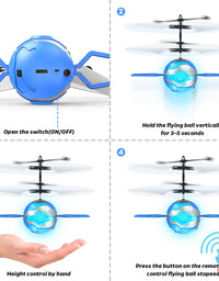 CUKU Flying Toy Ball,Infrared Induction UFO RC Flying Toy,Built-in LED Flying Drone Indoor and Outdoor Games,UFO Flying Ball Toys for 6 7 8 9 10 Year Old Boys and Girls

