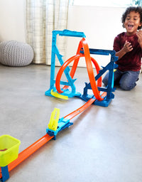 Hot Wheels Track Builder Unlimited Infinity Loop Kit with Adjustable Set-Ups & Jump That Flips Cars into Catch Cup for Kids 6 to 12 Years Old with One 1:64 Scale Vehicle
