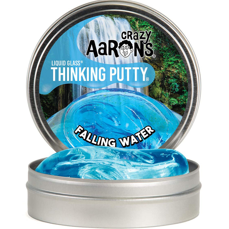 Crazy Aaron's Transparent Thinking Putty - 4" Falling Water Liquid Glass See Through Putty Tin - 90 Grams, Never Dries Out