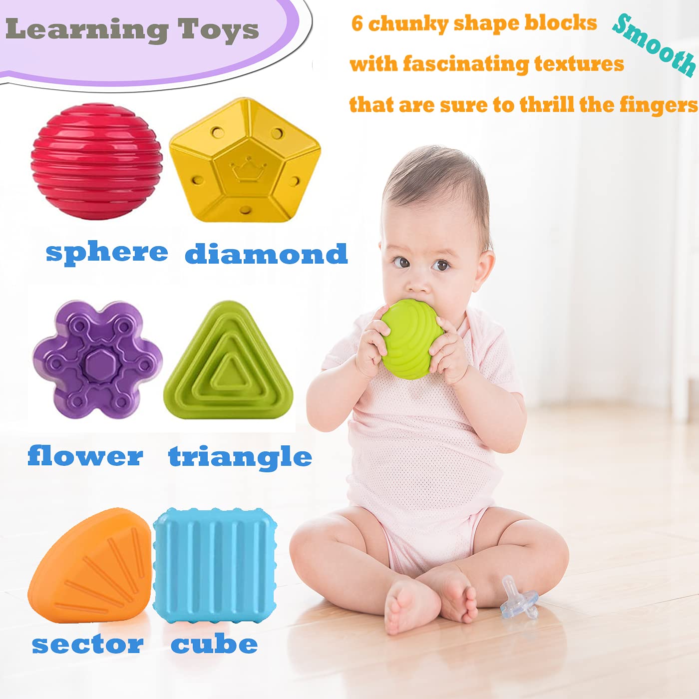 Toys for 1-2 Year Old Boy Girl,Baby Sorter Toy Colorful Cube and 6 Pcs Multi Sensory Shape,Learning Toys for Girls Boys Gifts Age 1-3,Montessori Toys for 1 Year Old,Toddler Toys
