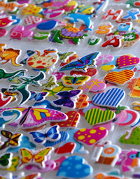 Kids Stickers 1000+, 40 Different Sheets, 3D Puffy Stickers for Kids, Bulk Stickers for Girl Boy Birthday Gift, Scrapbooking, Teachers, Toddlers, Including Animals, Stars, Fishes, Hearts and More
