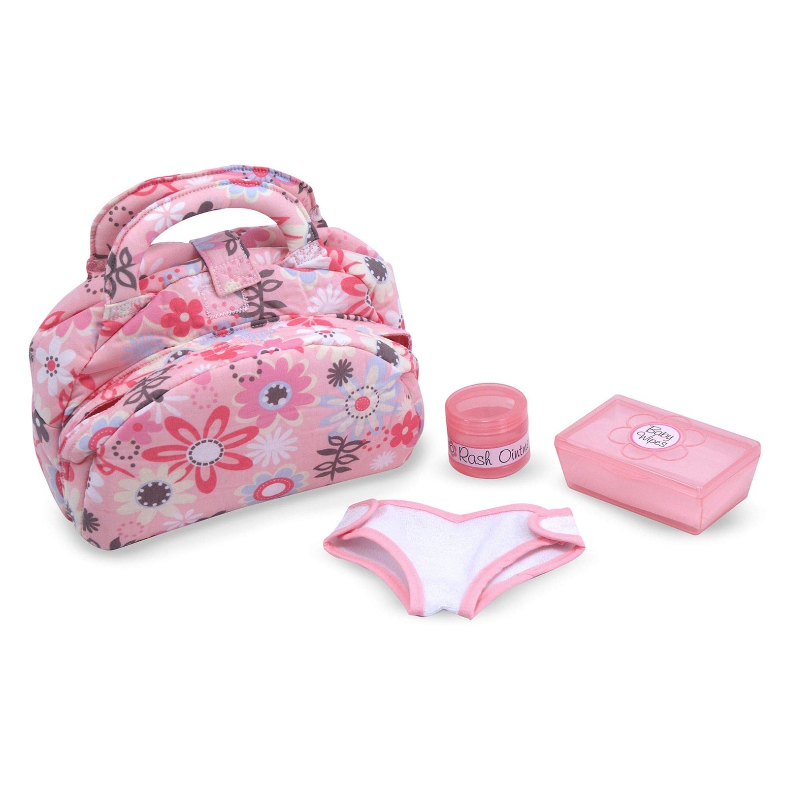Melissa & Doug Doll Feeding and Changing Accessories - Bib, Bag, Diaper, Wipes, Utensils, Bottles