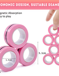 6PCS Magnetic Rings, Fidget Rings,Roller Rings,Adult Finger Fidget Toys, ADHD Anxiety Relief Decompression Magical Ring Fidget Toy,Funny Gifts kids Magnetic Spinner Ring for Boys Girls(Random Color)
