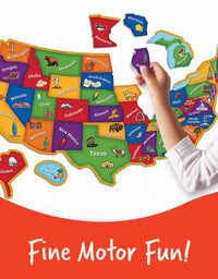 Learning Resources Magnetic U.S. Map Puzzle, Fun Geography for Kids, US Map, Develops Fine Motor Skills, 44 Pieces, Ages 4+
