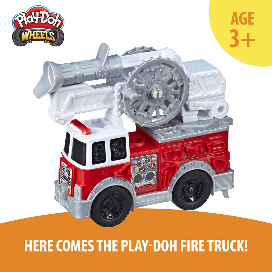 Play-Doh Wheels Firetruck Toy with 5 Non-Toxic Colors Including Play-Doh Water Compound