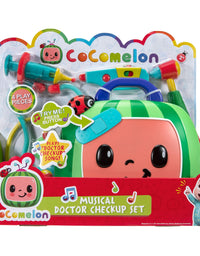 CoComelon Official Musical Checkup Case, Plays Clips from ‘Doctor Checkup’ Song – Includes 4 Themed Medical Doctor Accessories (Thermometer, Syringe, Stethoscope, and More) for Fun Role Play
