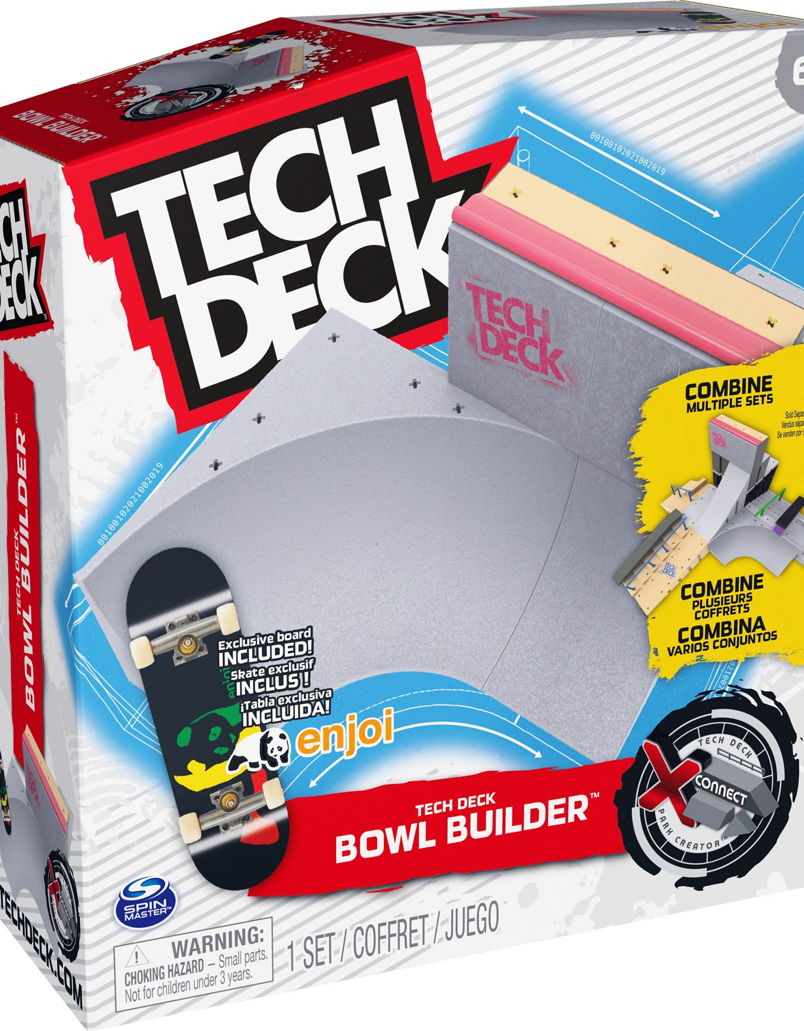 TECH DECK, Bowl Builder X-Connect Park Creator, Customizable and Buildable Ramp Set with Exclusive Fingerboard, Kids Toy for Ages 6 and up