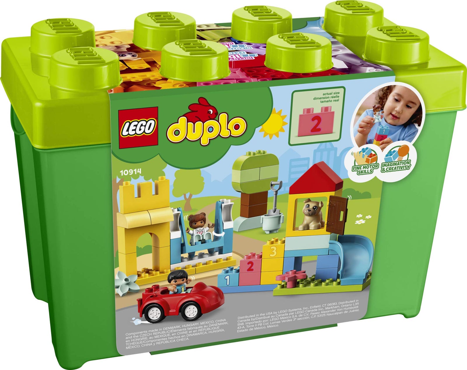 LEGO DUPLO Classic Deluxe Brick Box 10914 Starter Set with Storage Box, Great Educational Toy for Toddlers 18 Months and up (85 Pieces)
