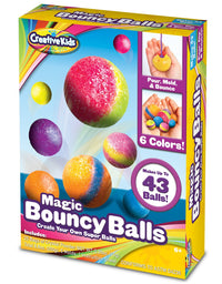 Creative Kids DIY Magic Bouncy Balls - Create Your Own Crystal Powder Balls Craft Kit for Kids - Includes 25 Bags of Multicolored Crystal Powder & 5 Molds - Makes Up to 43 Balls
