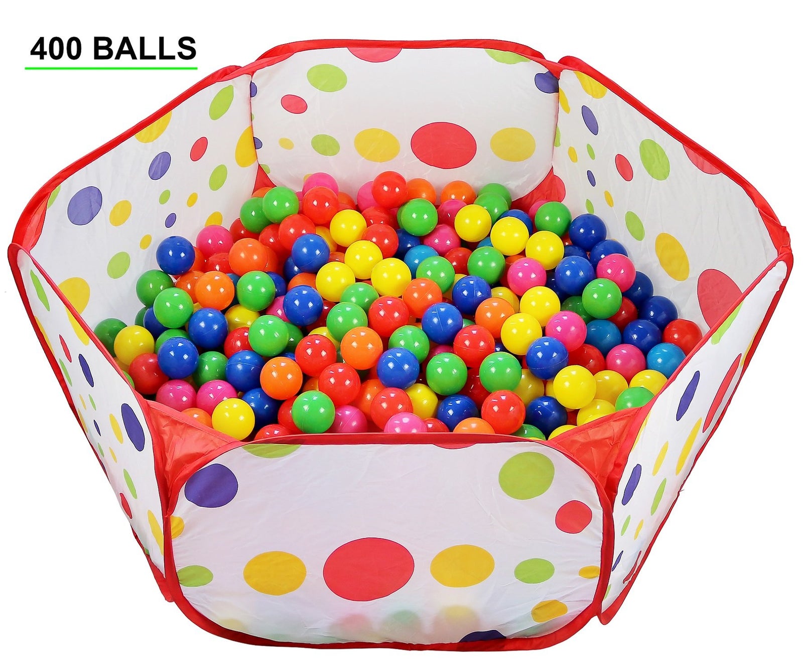 Plastic Ball Pit Balls, Click N' Play 400 Pack, Phthalate and BPA Free, Includes a Reusable Storage Bag with Zipper, Great Gift for Toddlers and Kids