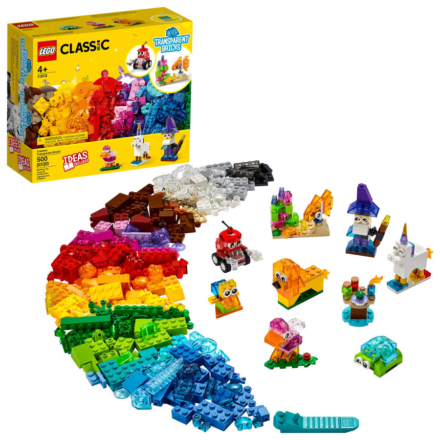 LEGO Classic Creative Transparent Bricks 11013 Building Kit with Transparent Bricks; Inspires Imaginative Play, New 2021 (500 Pieces)