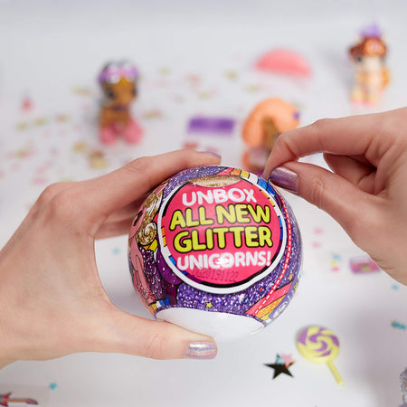 5 Surprise Unicorn Squad Series 2 Mystery Collectible Capsule by ZURU (2 Pack PVC Tube), Purple