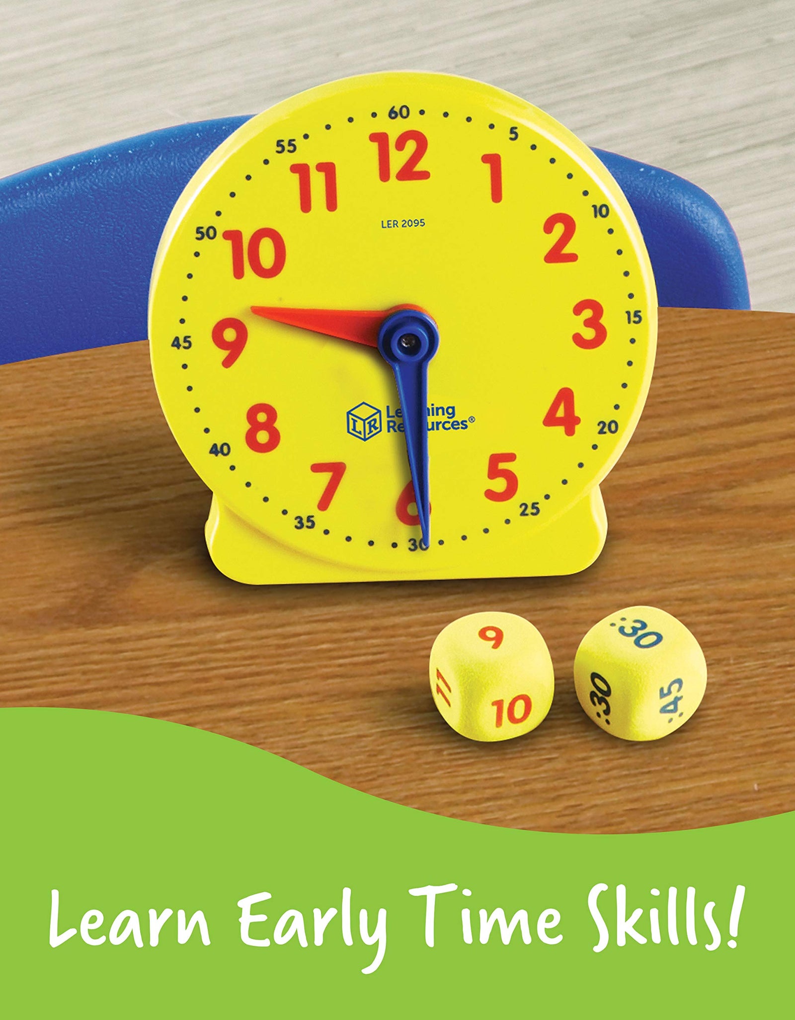Learning Resources Time Activity Set, Homeschool, Back to School Activities, School Preparation Toys, Analog Clock, Tactile Learning, 41 Pieces, Ages 5+