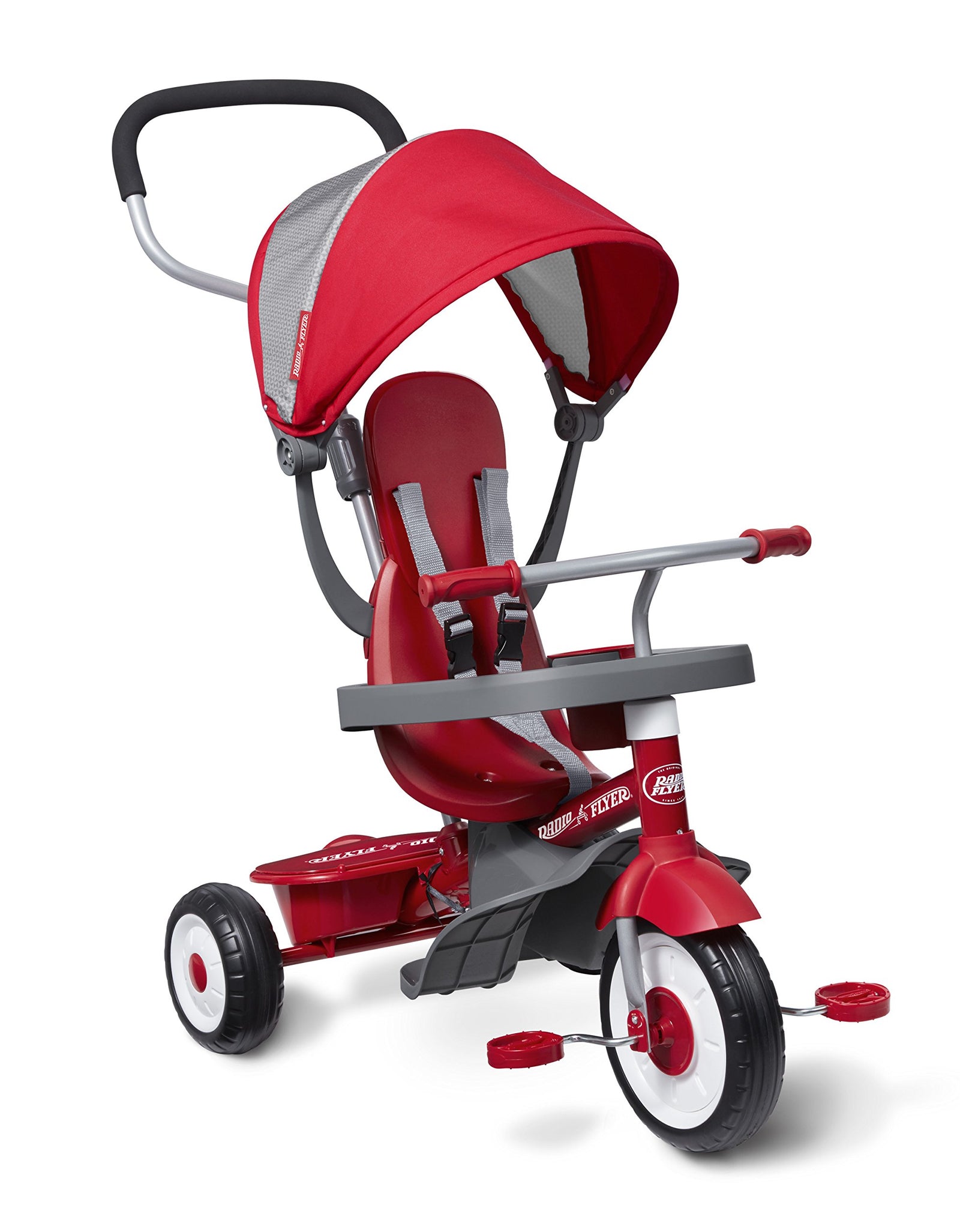 Radio Flyer 4-in-1 Stroll 'N Trike, Red Toddler Tricycle for Ages 1 Year -5 Years, 19.88" x 35.04" x 40.75"