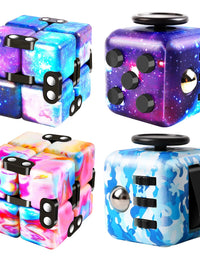 Infinity Cube and Fidget Cube, 4 Pieces Fidget Toys for Adults Kids Boys Girls Gift, Cute Mini Unique Gadget Toy, Relieve Stress, Reduce Anxiety Fidget Cube Game for ADHD, OCD, Autism and Kill Time

