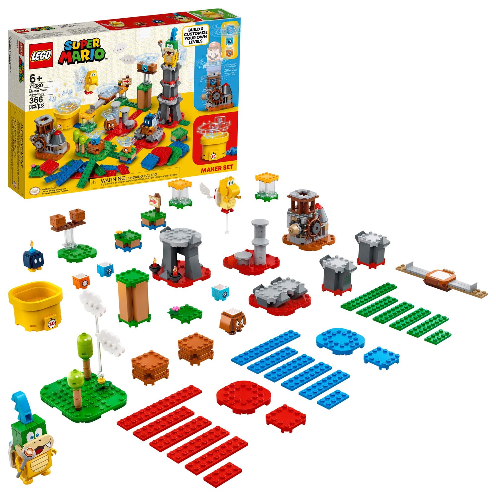 LEGO Super Mario Master Your Adventure Maker Set 71380 Building Kit; Collectible Gift Toy Playset for Creative Kids, New 2021 (366 Pieces)