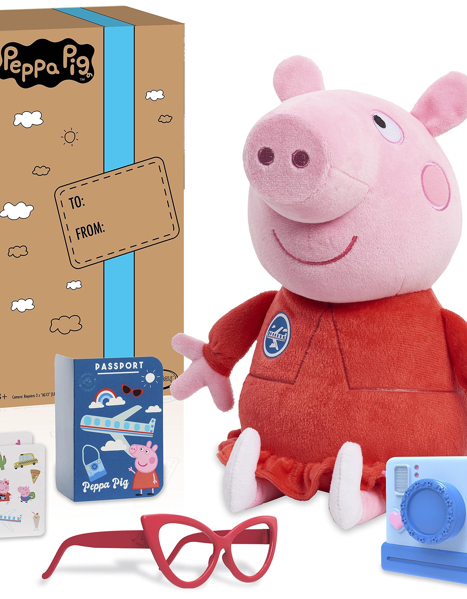 Peppa Pig 13.5-Inch Tourist Peppa Pig Plush, Super Soft & Cuddly Stuffed Animal, Amazon Exclusive, by Just Play