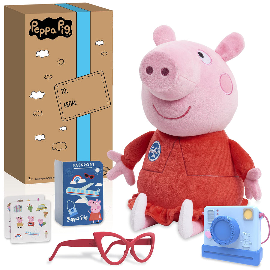 Peppa Pig 13.5-Inch Tourist Peppa Pig Plush, Super Soft & Cuddly Stuffed Animal, Amazon Exclusive, by Just Play