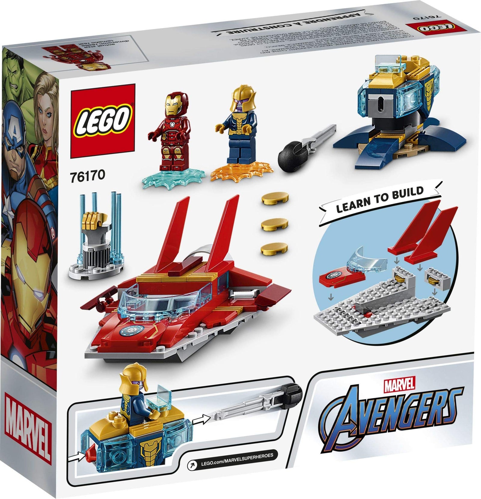 LEGO Marvel Avengers Iron Man vs. Thanos 76170 Cool, Collectible Superhero Building Toy for Kids Featuring Marvel Avengers Iron Man and Thanos Minifigures, New 2021 (103 Pieces)