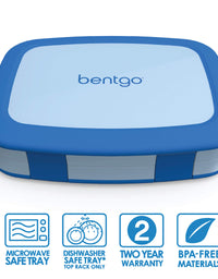 Bentgo Kids Children’s Lunch Box - Leak-Proof, 5-Compartment Bento-Style Kids Lunch Box - Ideal Portion Sizes for Ages 3 to 7 - BPA-Free, Dishwasher Safe, Food-Safe Materials (Blue)
