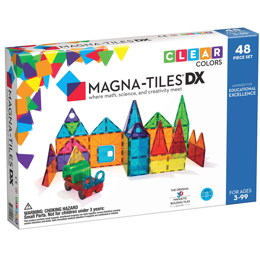 Magna-Tiles Deluxe Set, The Original Magnetic Building Tiles For Creative Open-Ended Play, Educational Toys For Children Ages 3 Years + (48 Pieces)