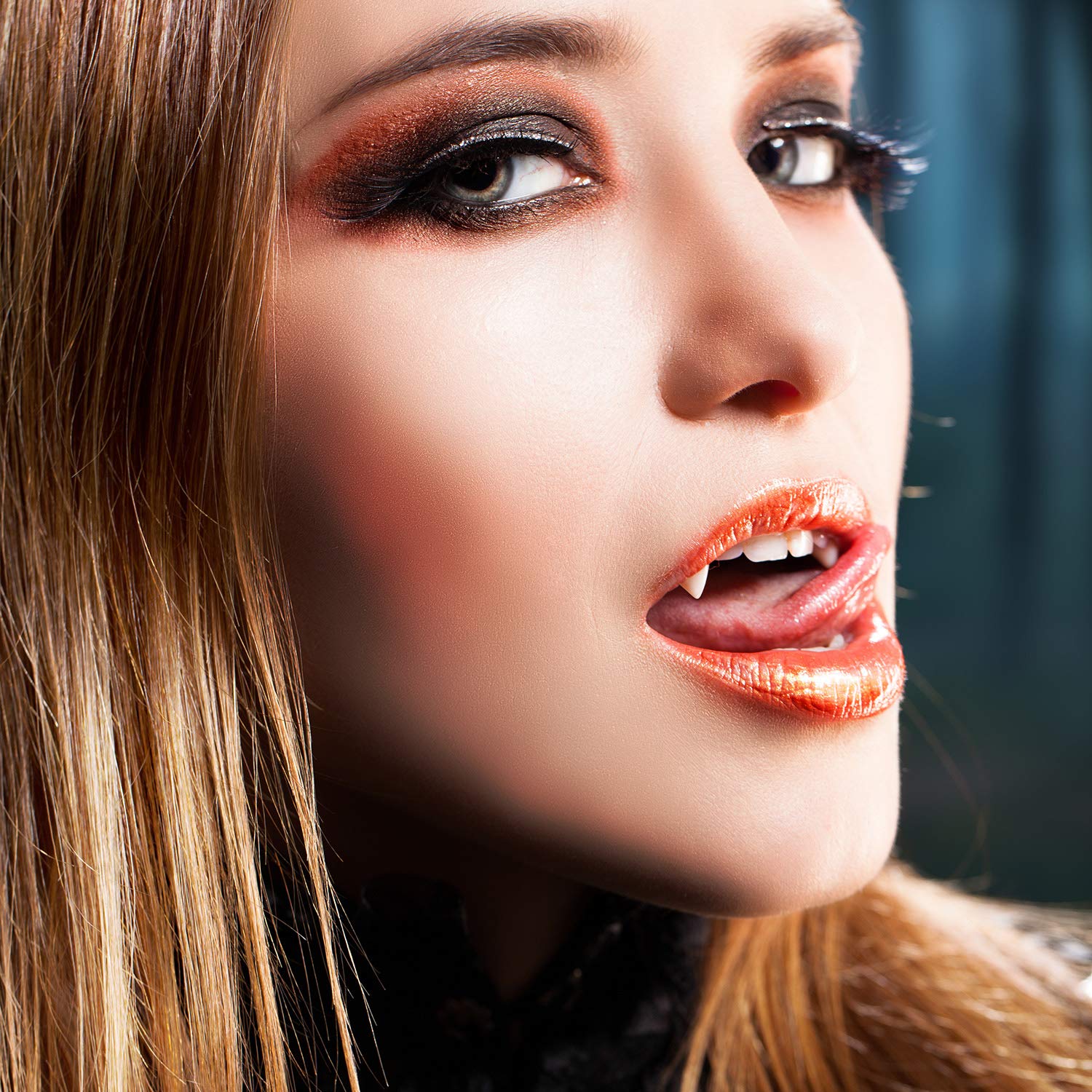 Zhanmai 4 Pairs Vampire Fangs Fake Teeth with Teeth Pellets for Cosplay Props, White (13 mm, 15 mm, 17 mm, 19 mm)