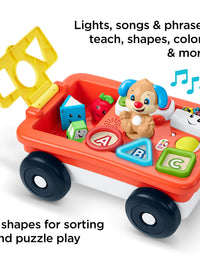 Fisher-Price Laugh & Learn Pull & Play Learning Wagon, pull-toy wagon with music, lights, and learning songs for babies & toddlers ages 6-36 months [Amazon Exclusive]
